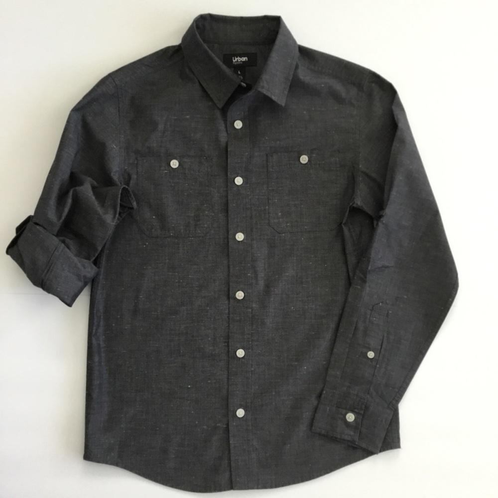 Urban Pipeline Boys Shirt Collared Long Sleeves Size L